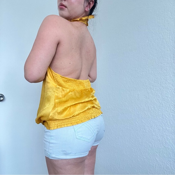 bebe Yellow Ruffled Blouse - Picture 4 of 8